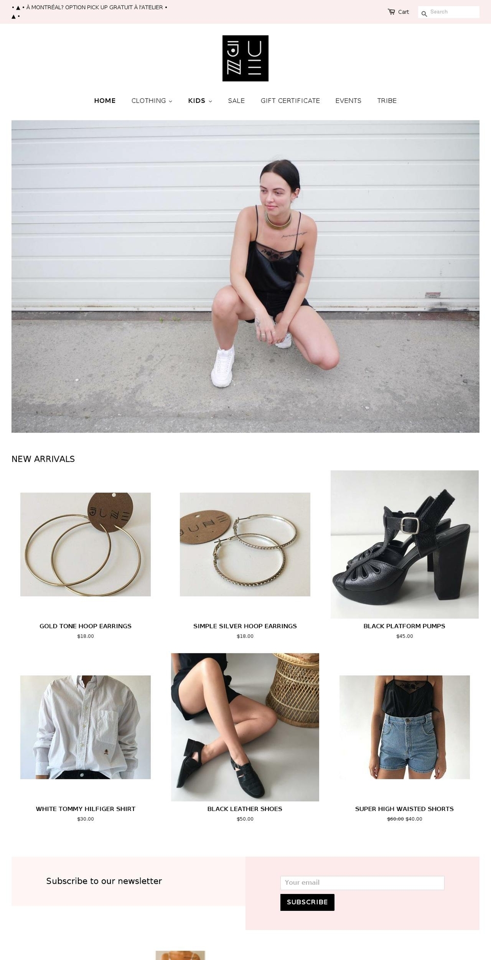 junemontrealvintage.com — Shopify storefront screenshot