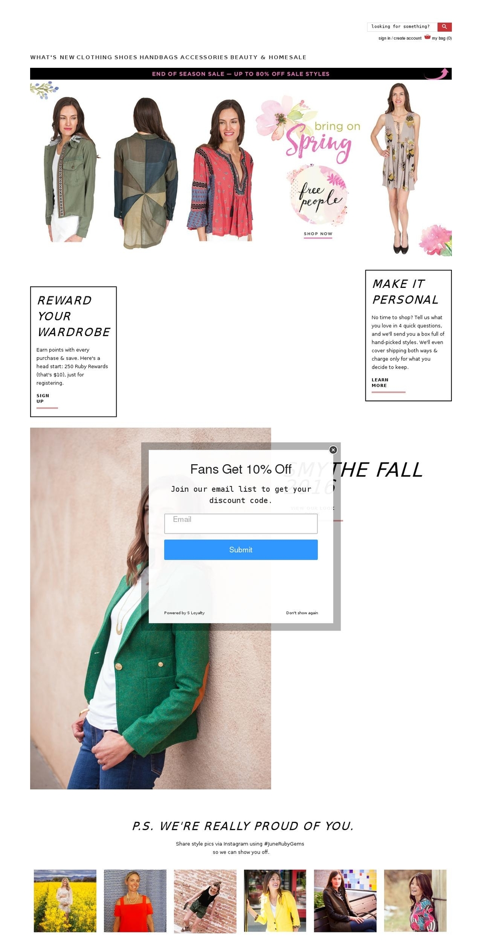 juneruby.com shopify website screenshot