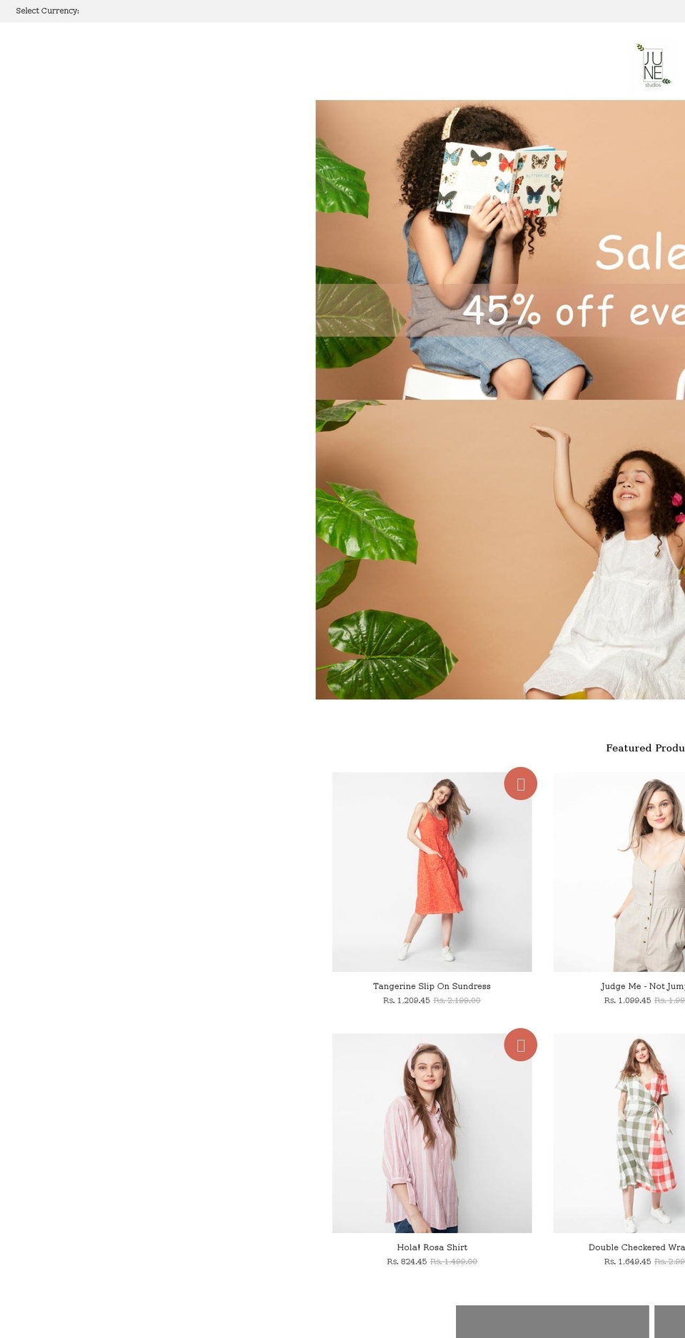junestudiosonline.com — Shopify storefront screenshot