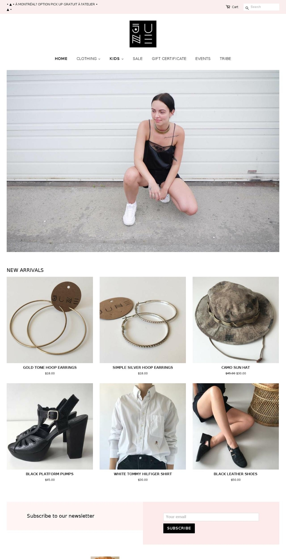 junevintage.com — Shopify storefront screenshot