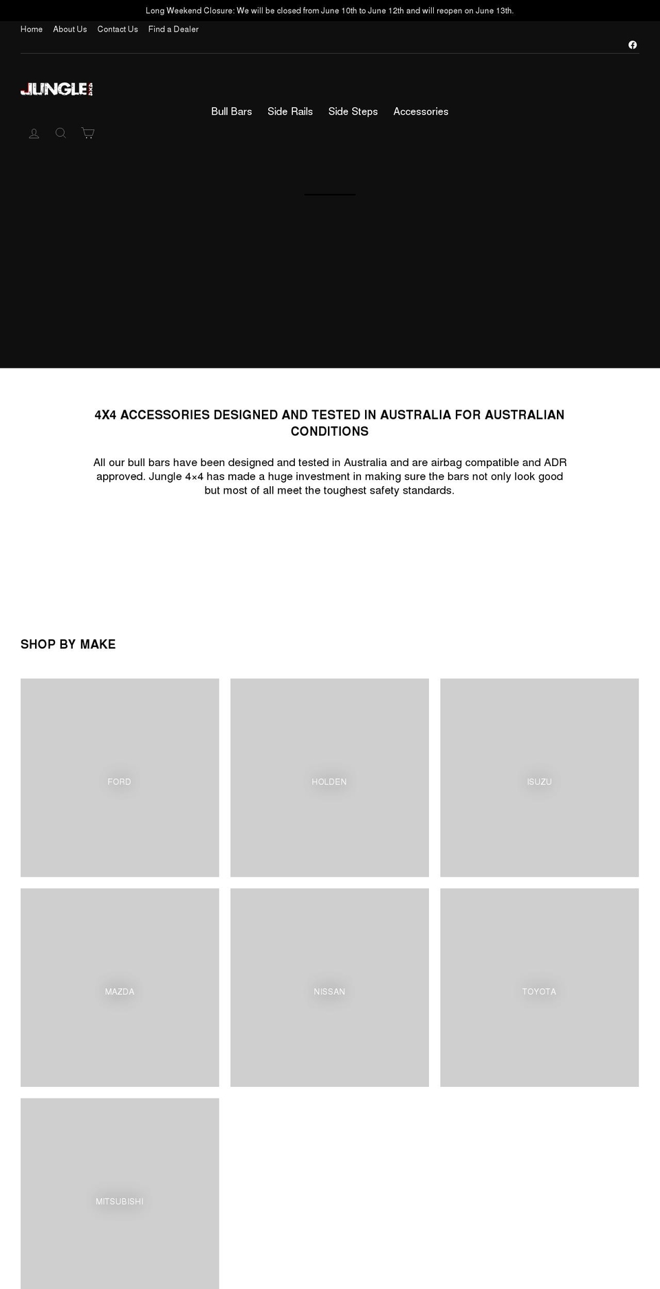 jungle4x4.com.au shopify website screenshot