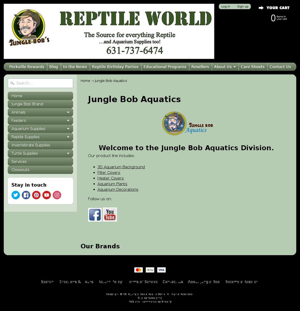 junglebobaquatics.com — Shopify storefront screenshot
