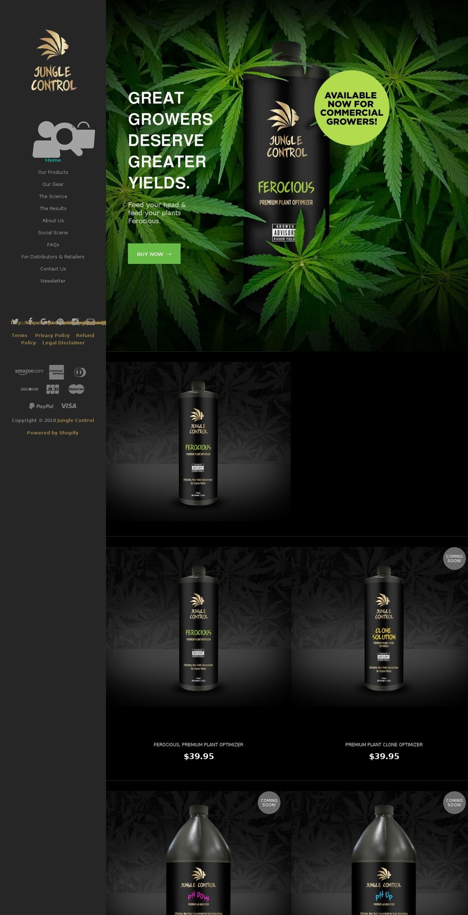 junglecontrol.it shopify website screenshot