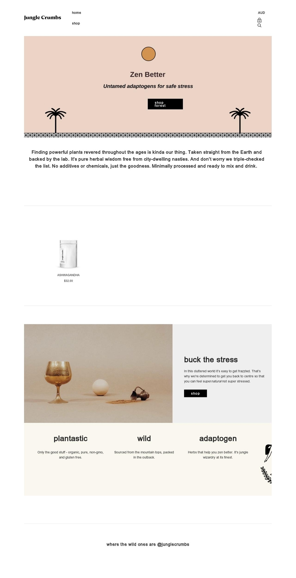 junglecrumbs.com — Shopify storefront screenshot