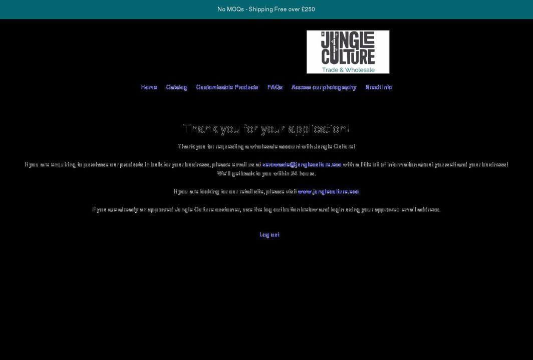 jungleculturewholesale.com shopify website screenshot