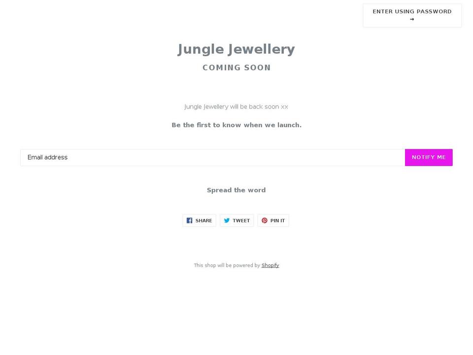 junglejewellery.com.au shopify website screenshot