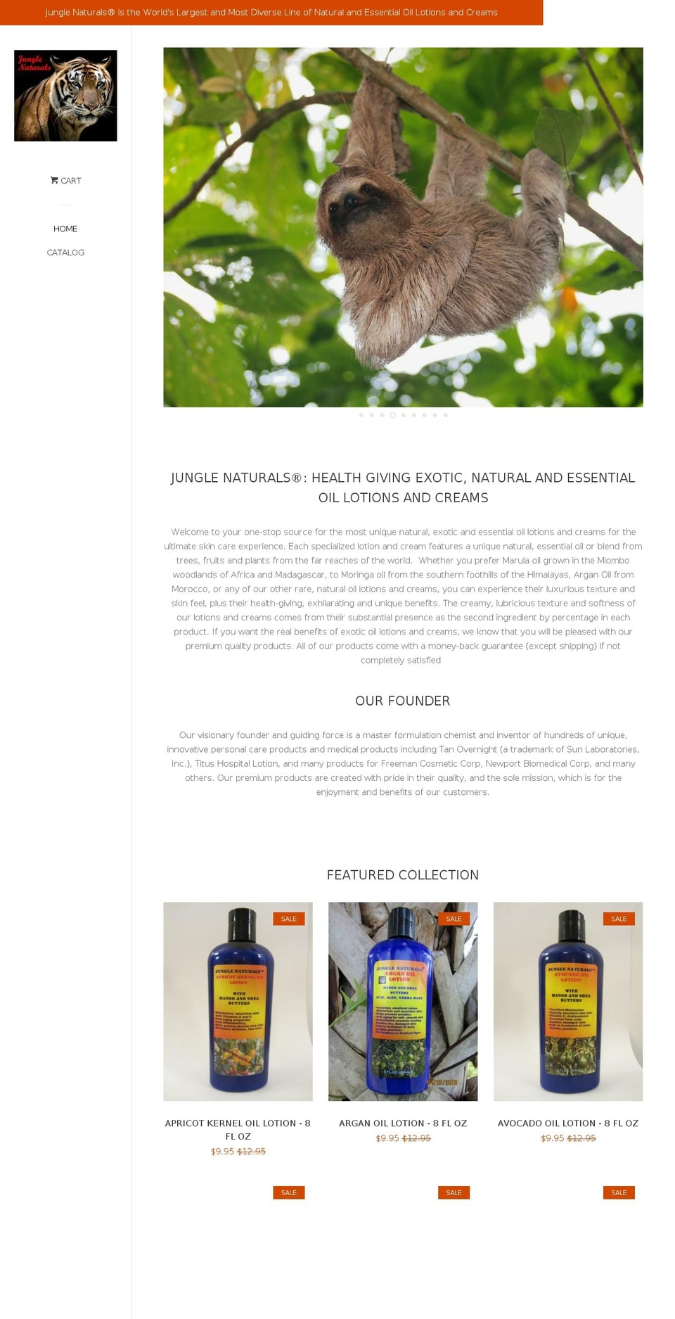 junglenaturals.com — Shopify storefront screenshot