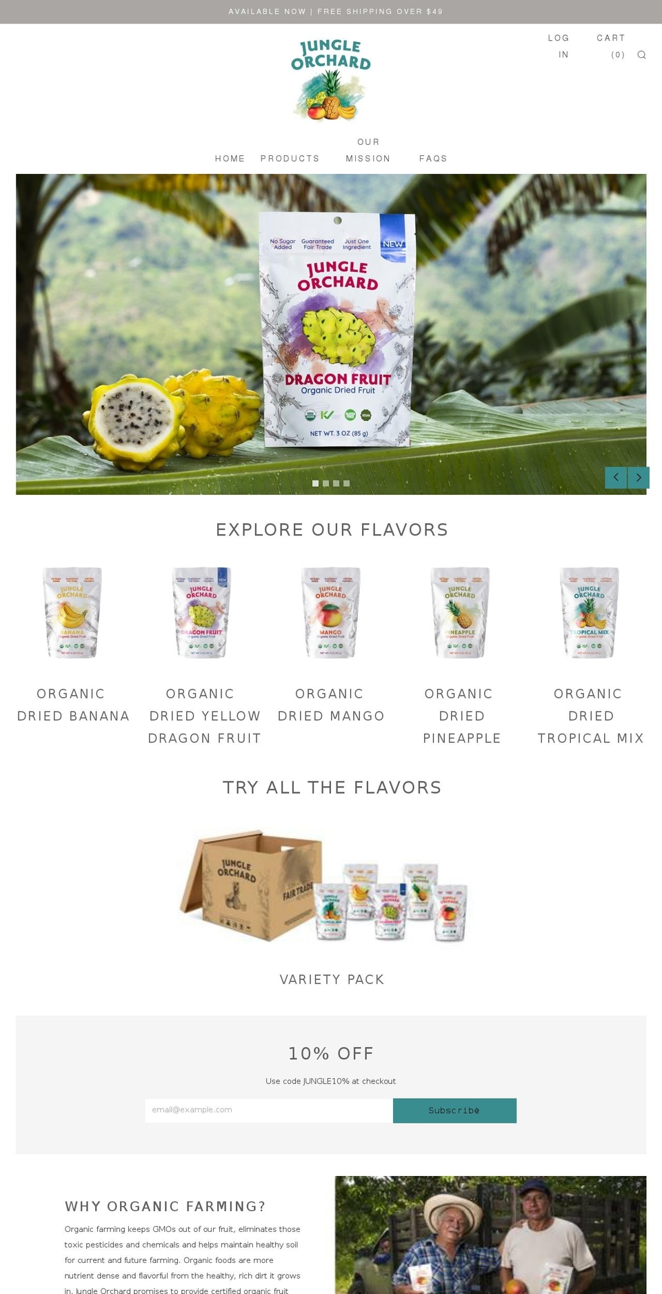 jungleorchard.com — Shopify storefront screenshot