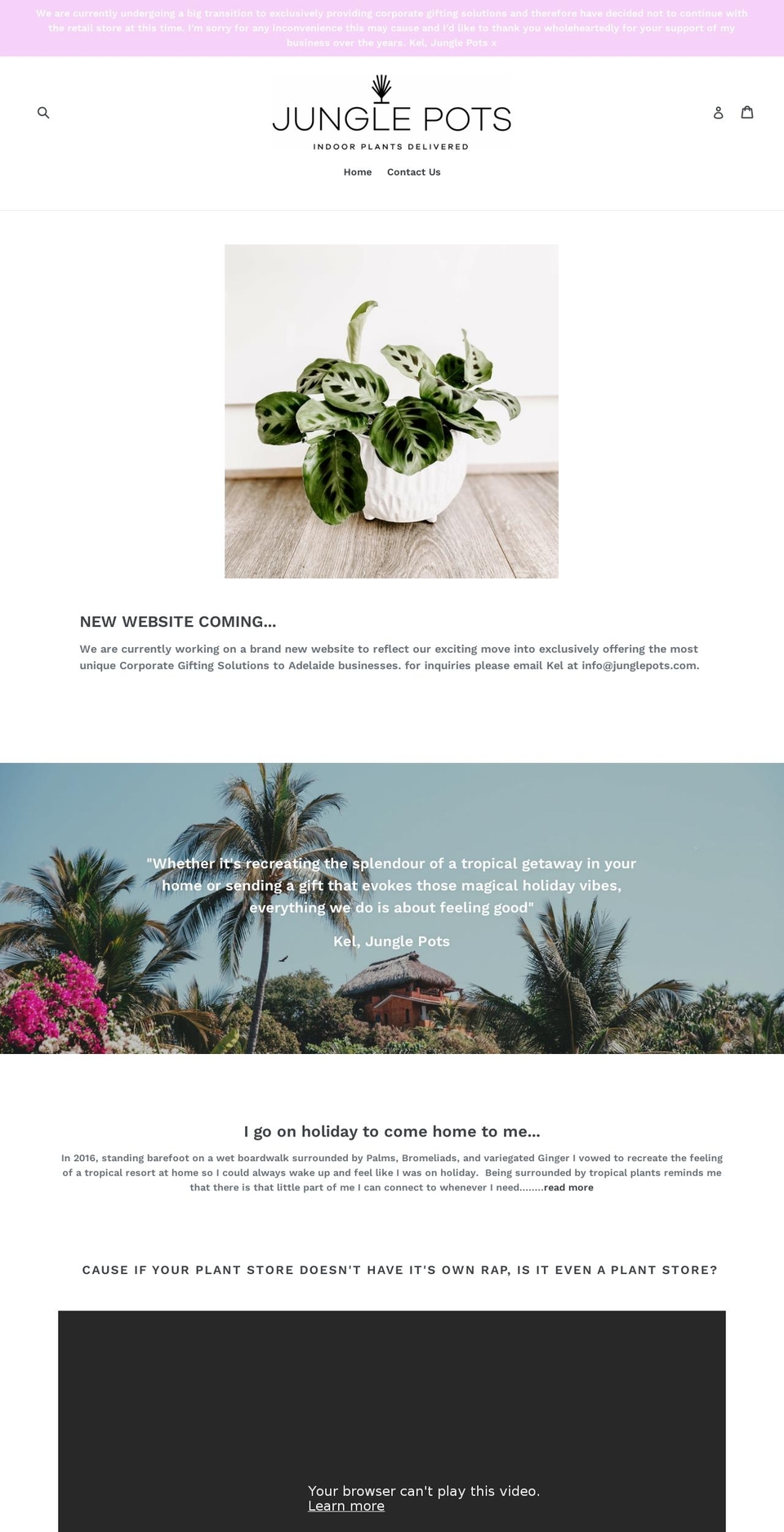 junglepots.com.au shopify website screenshot