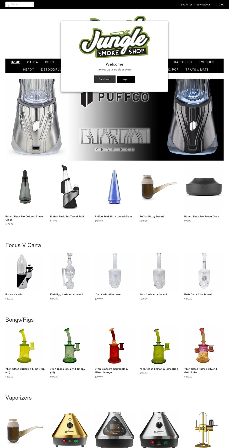 junglesmokeshop.com — Shopify storefront screenshot