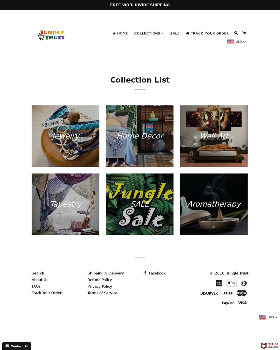 jungletrust.com — Shopify storefront screenshot