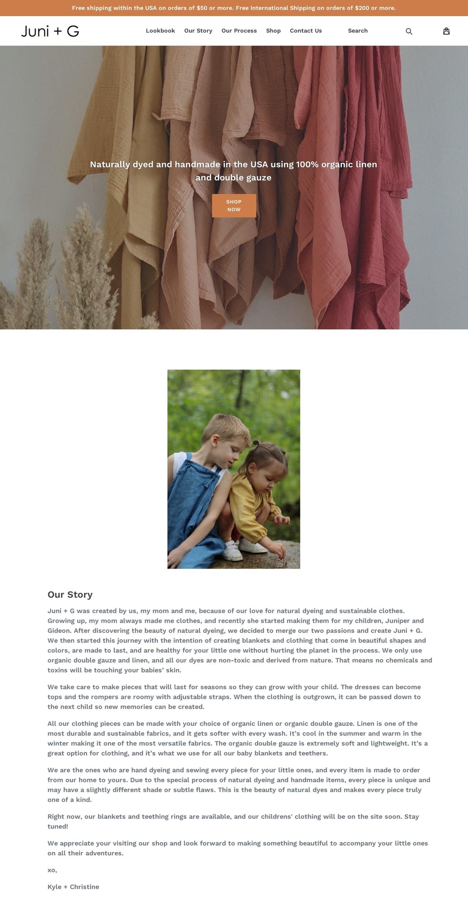 juniandg.com shopify website screenshot