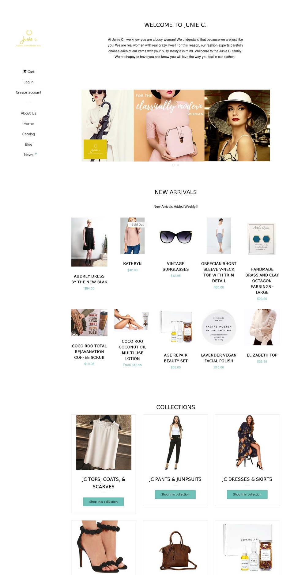 juniec.org shopify website screenshot