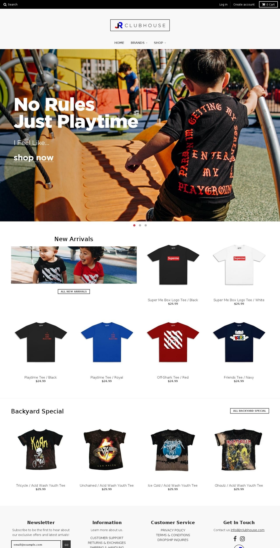 juniorclubhouse.com shopify website screenshot