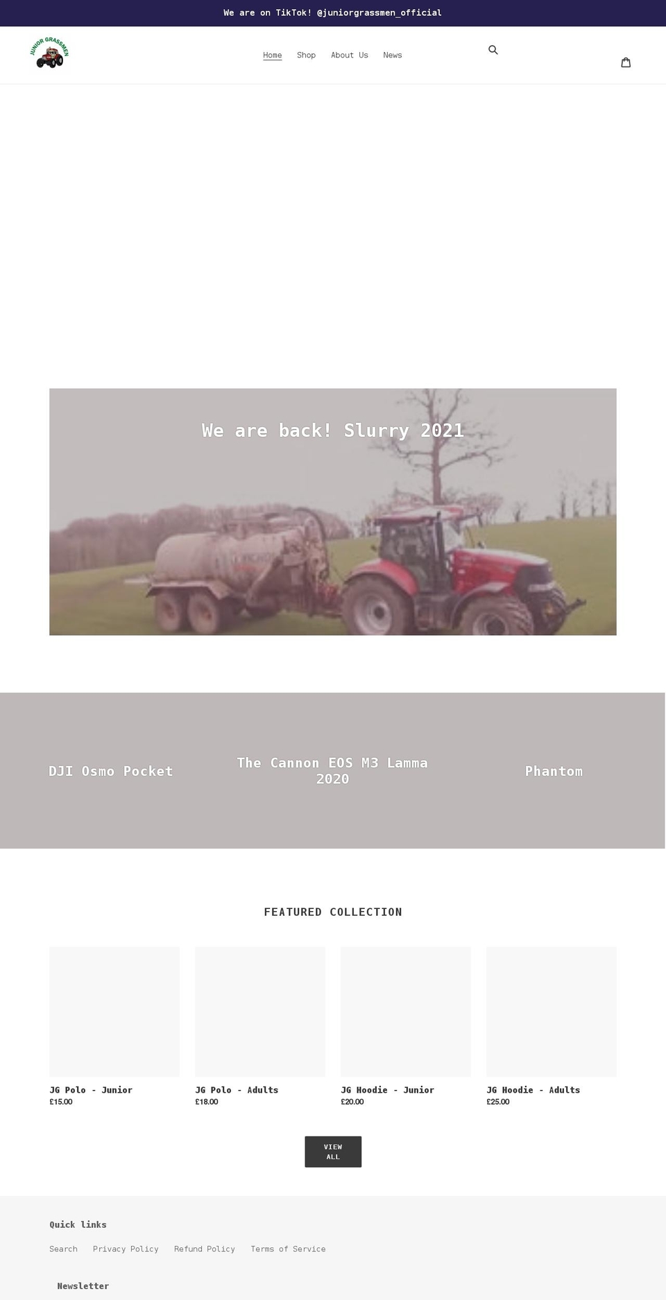 juniorgrassmen.com shopify website screenshot