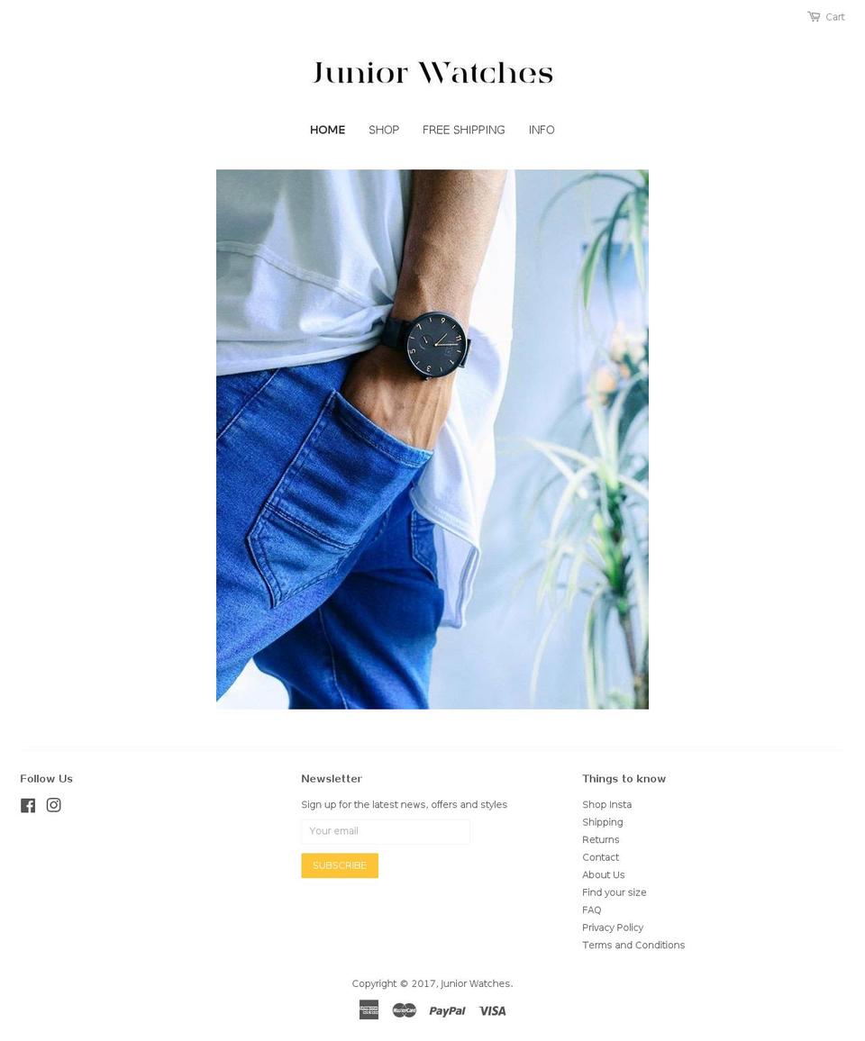 juniorwatches.com shopify website screenshot