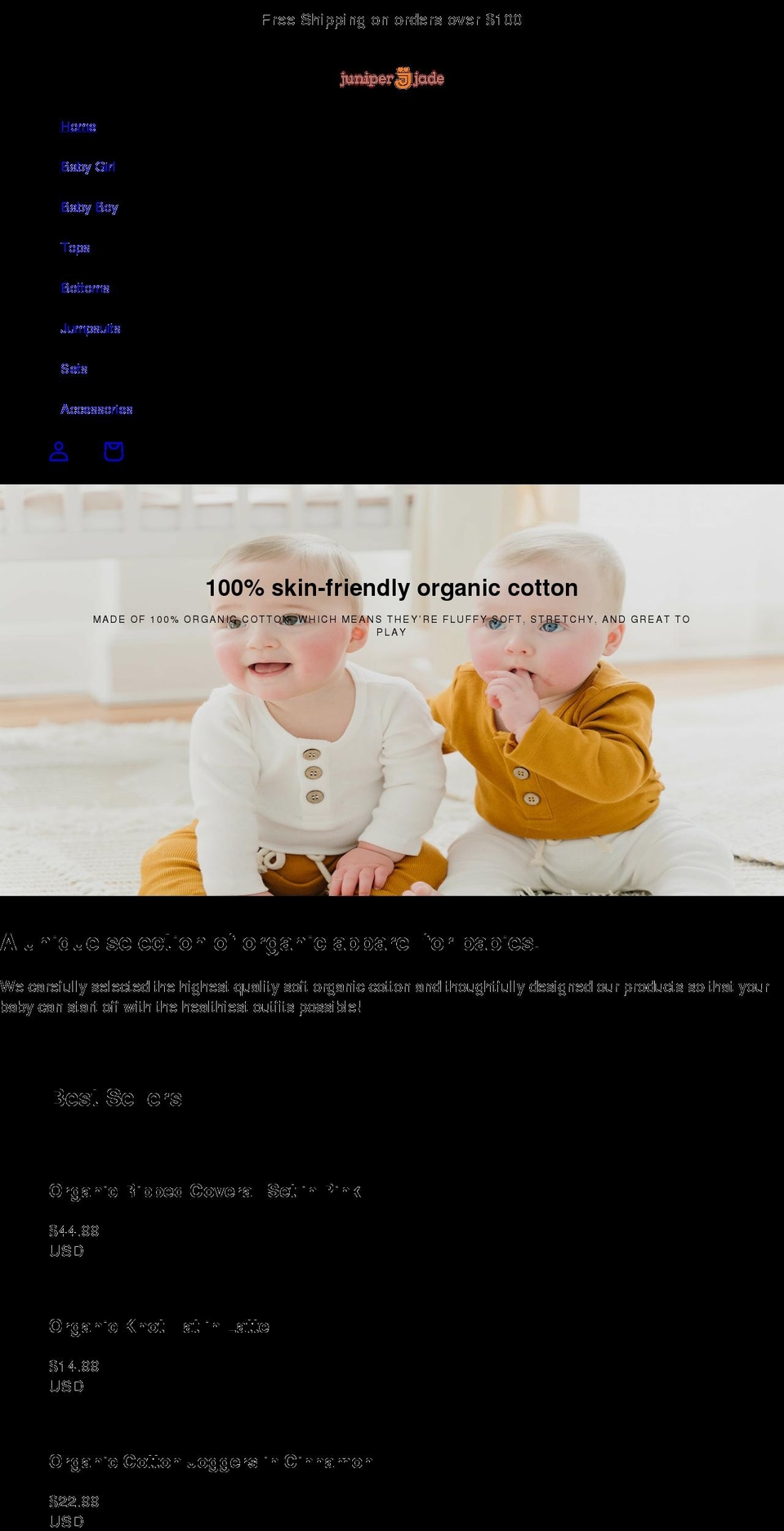juniperandjade.com shopify website screenshot