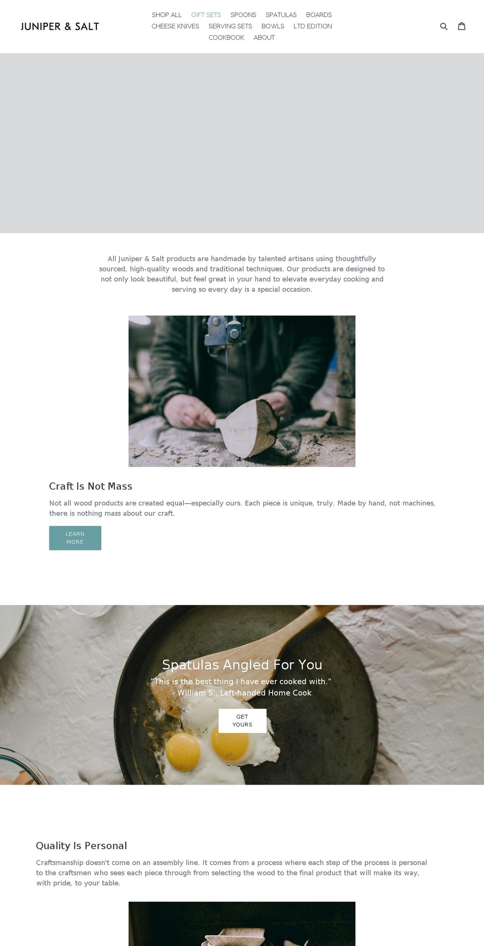 juniperandsalt.com — Shopify storefront screenshot