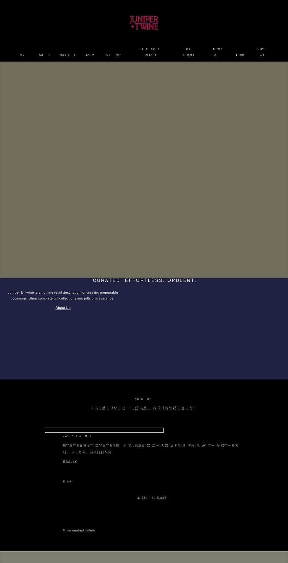 juniperandtwine.com shopify website screenshot