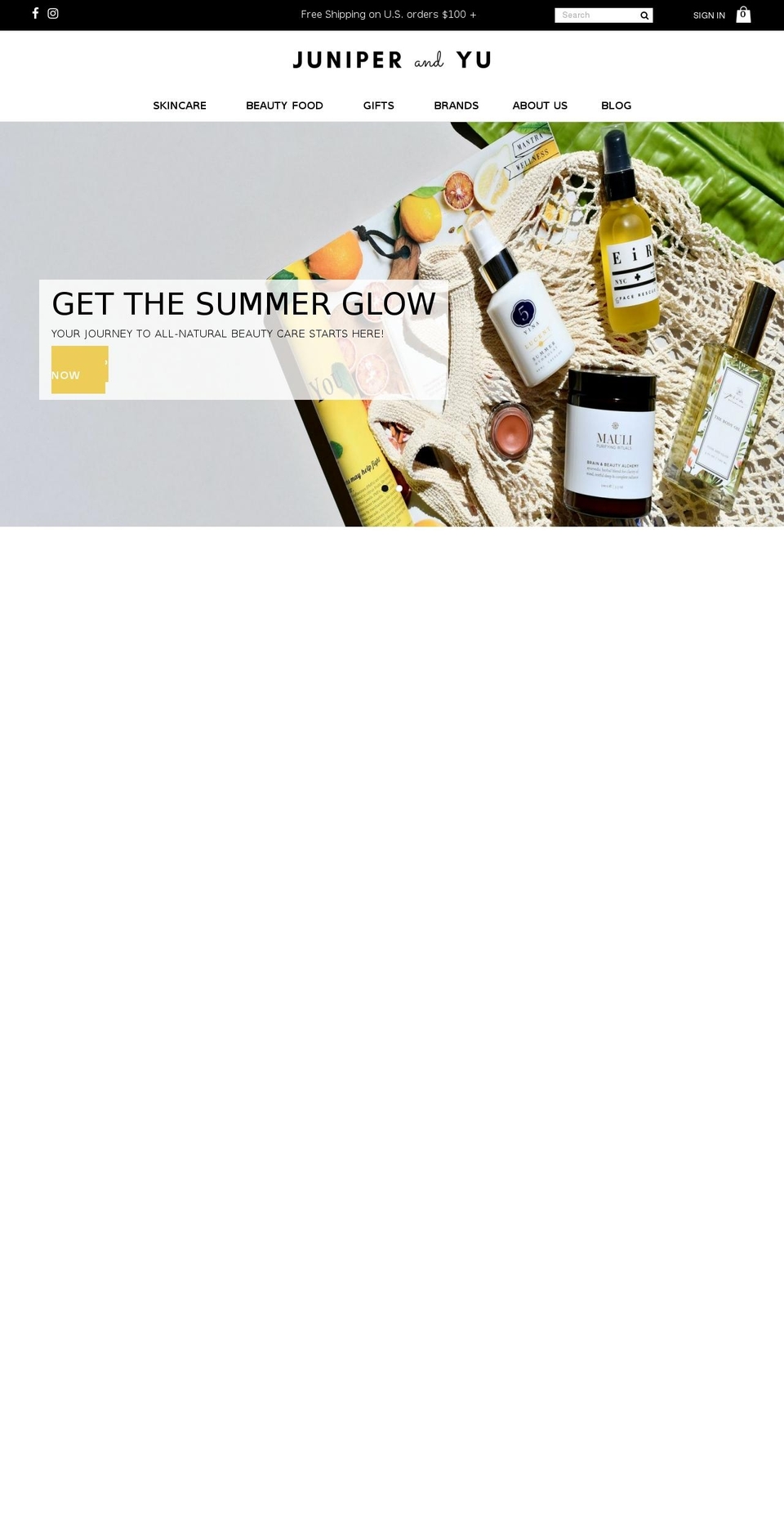juniperandyu.com — Shopify storefront screenshot