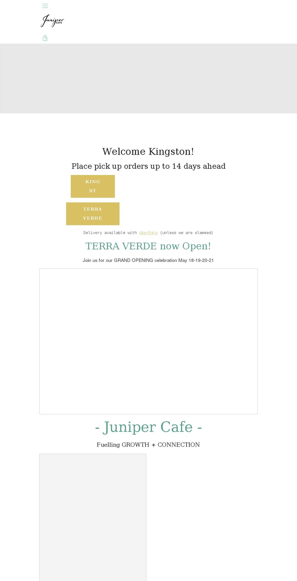 junipercafe.ca shopify website screenshot