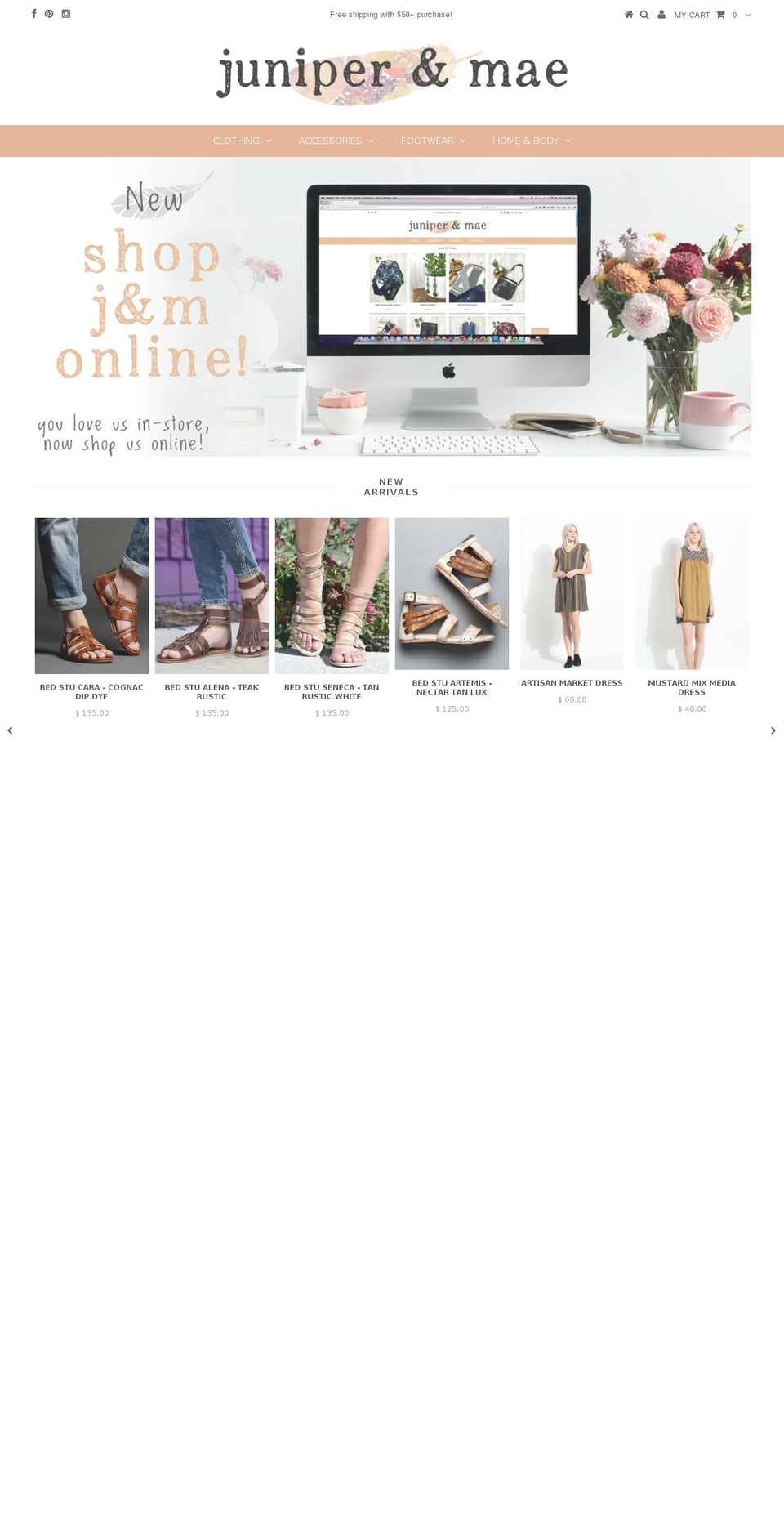 junipermae.com shopify website screenshot