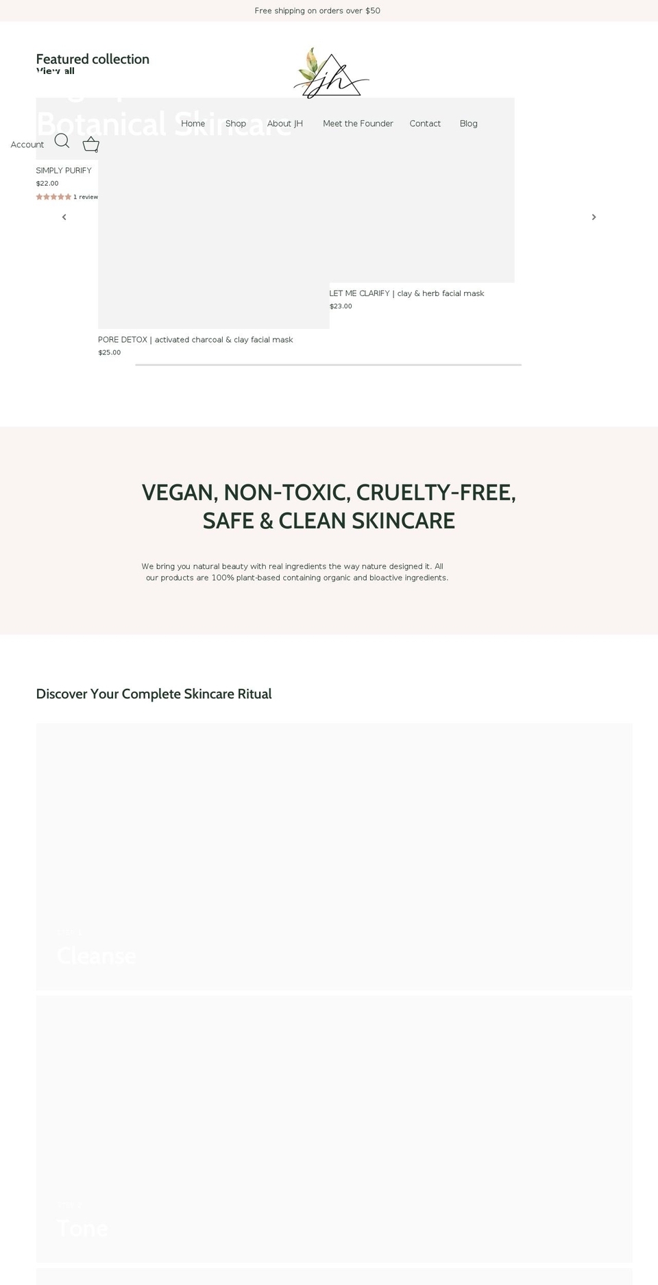 juniperusherbals.com shopify website screenshot
