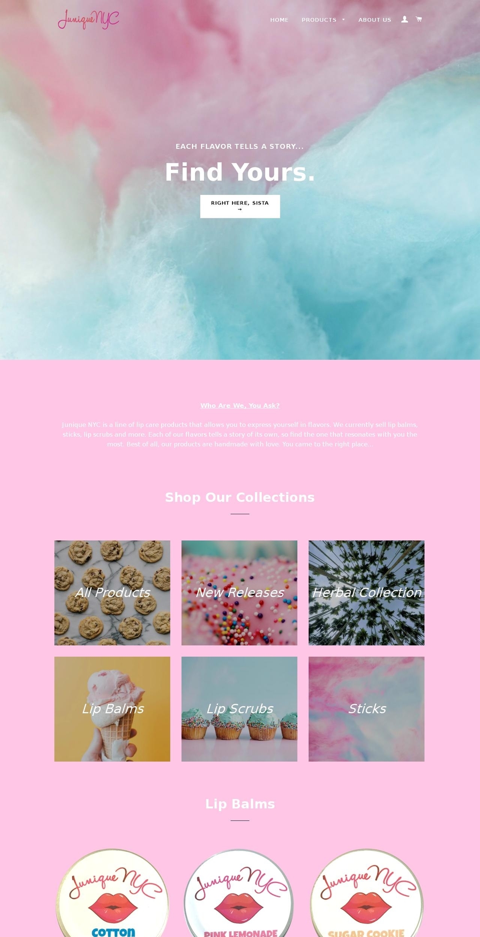 juniquelips.com shopify website screenshot
