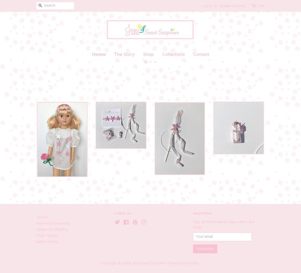 junisweetsurprises.com — Shopify storefront screenshot
