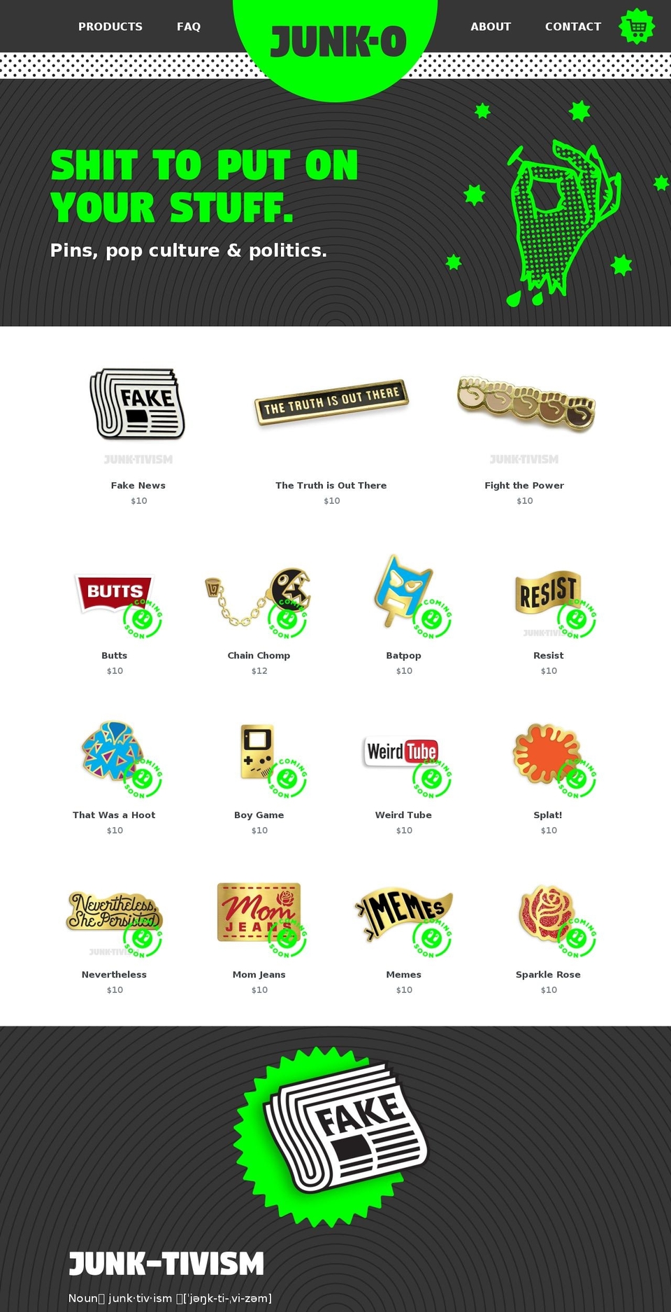 junk-o.com shopify website screenshot