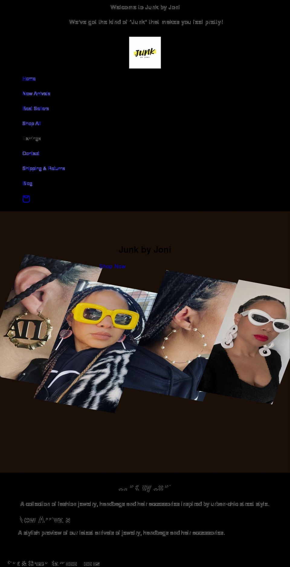 junkbyjoni.com shopify website screenshot