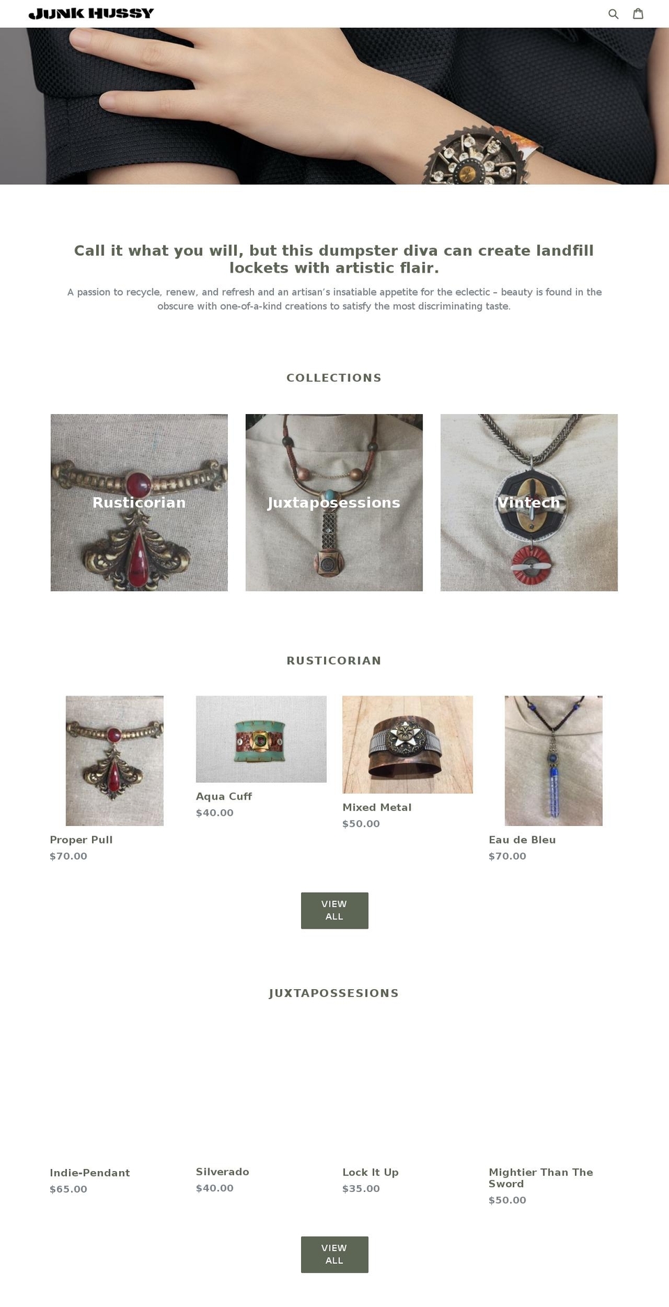junkhussy.com — Shopify storefront screenshot
