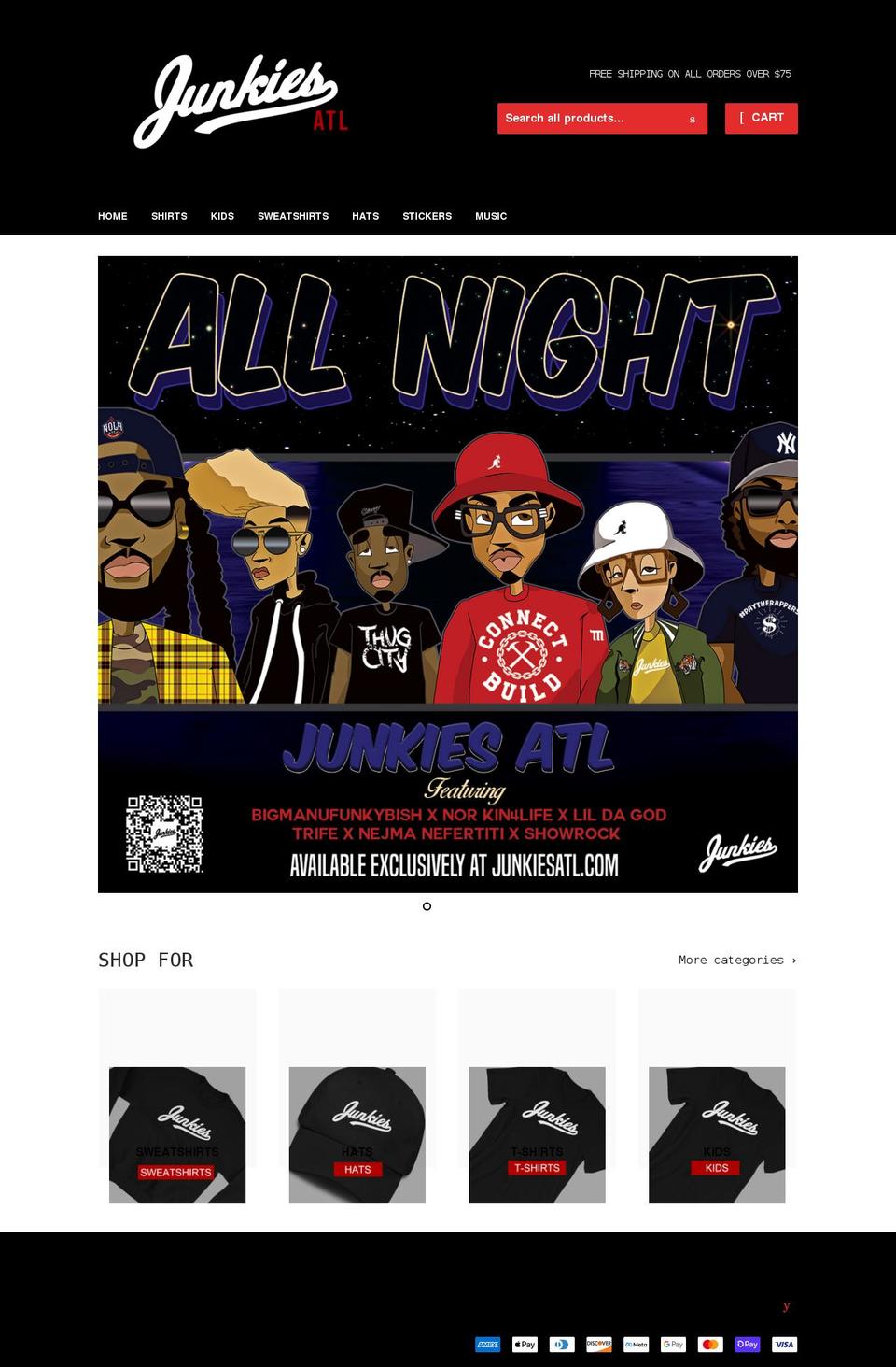 junkiesatl.com — Shopify storefront screenshot