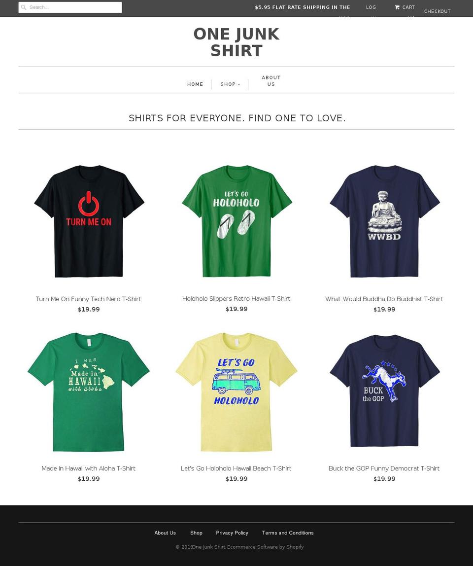 junkshirt.com shopify website screenshot