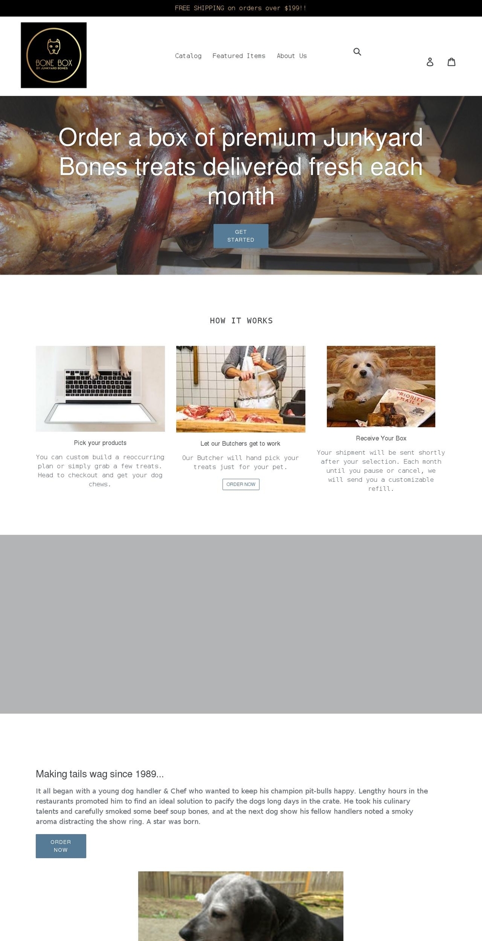 junkyardbonebox.com shopify website screenshot