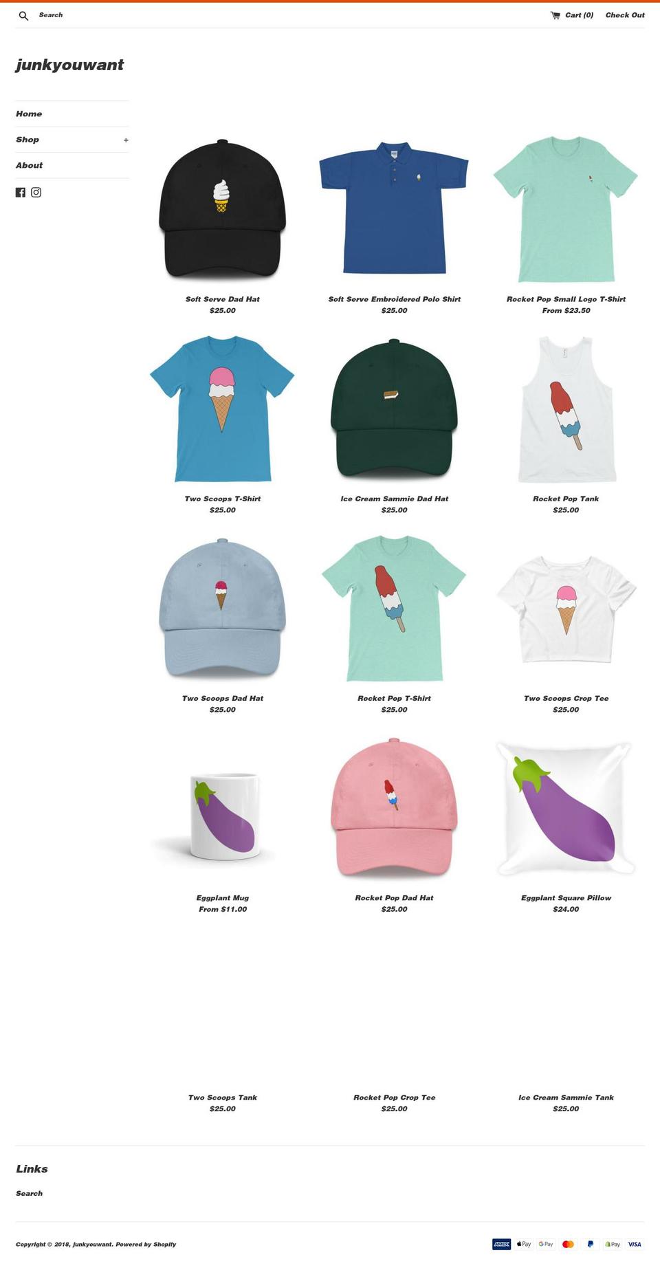 junkyouwant.com — Shopify storefront screenshot