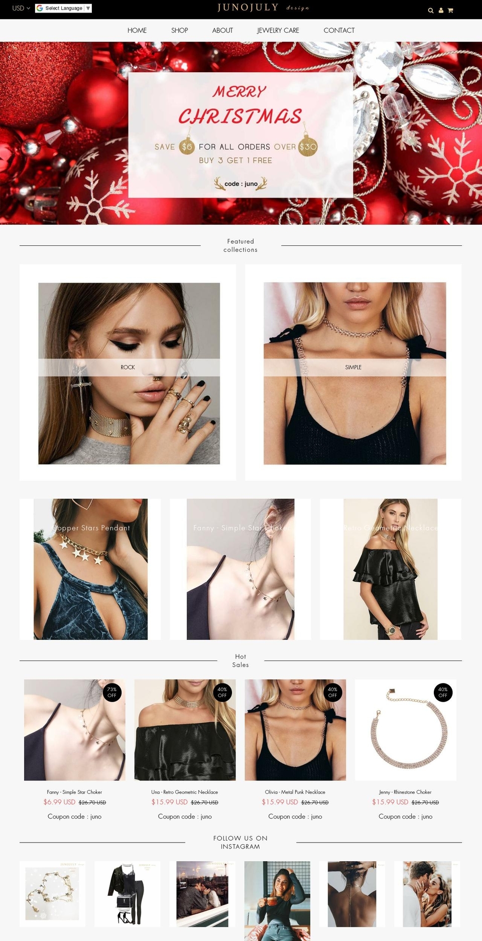 junojuly.com shopify website screenshot