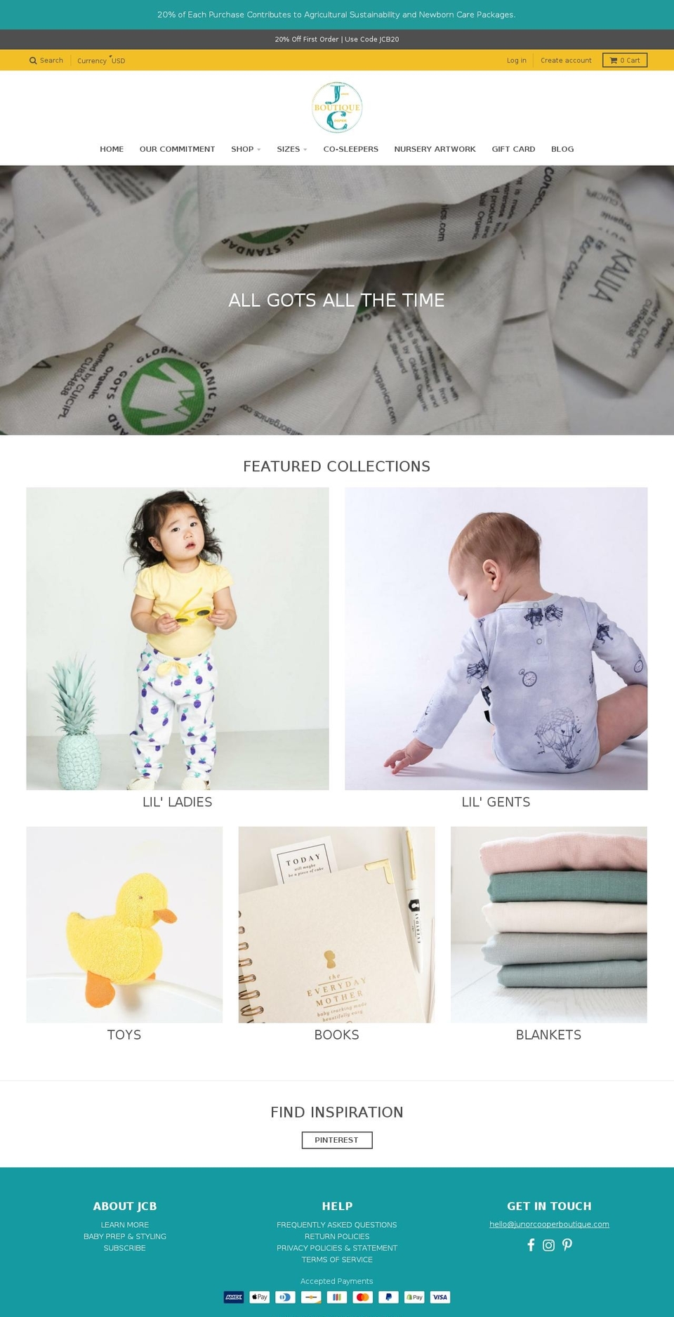 junorcooperboutique.com — Shopify storefront screenshot