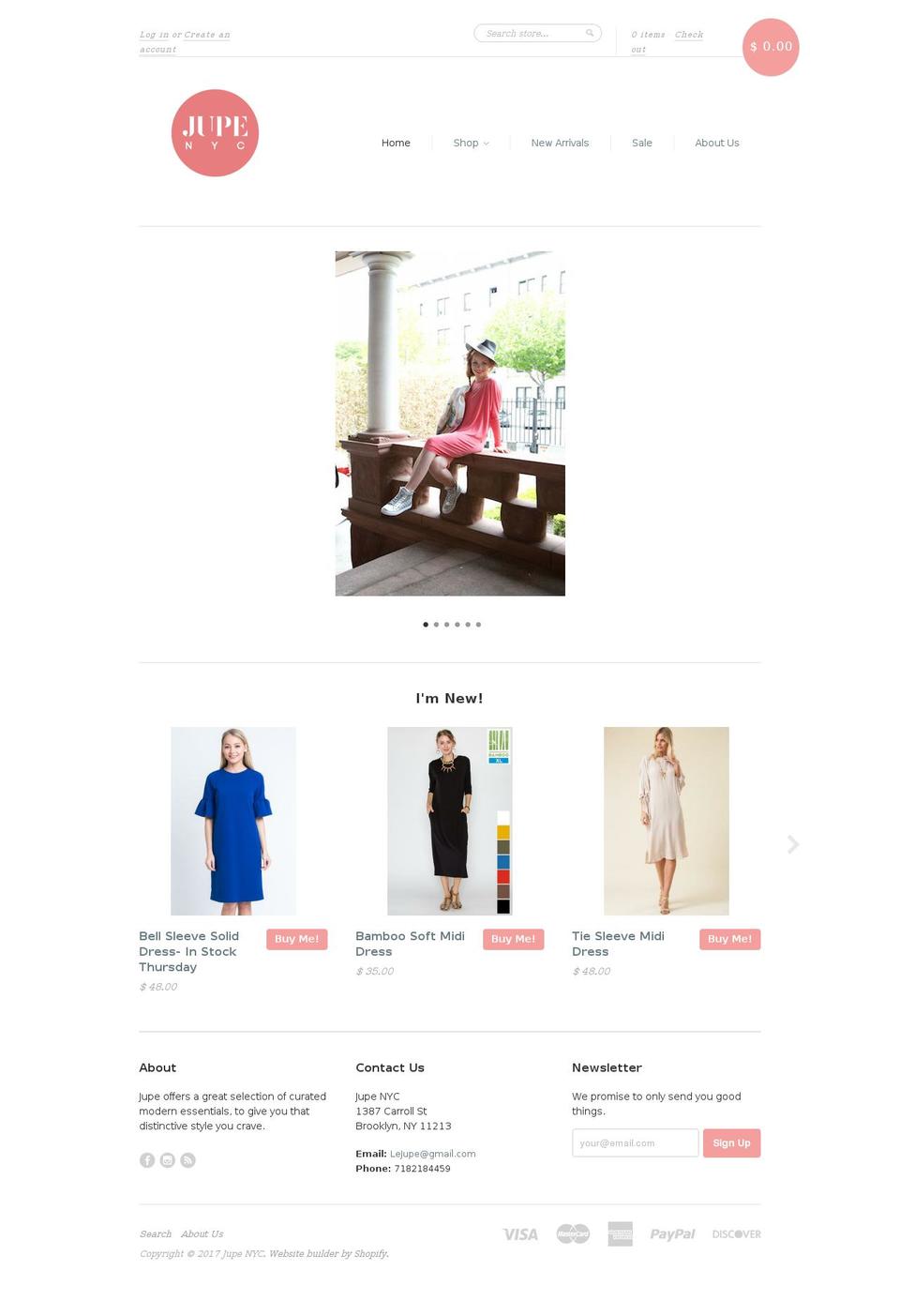 jupenyc.com shopify website screenshot