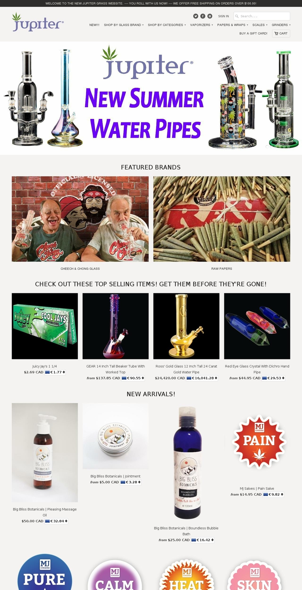 jupiter-grass.com — Shopify storefront screenshot
