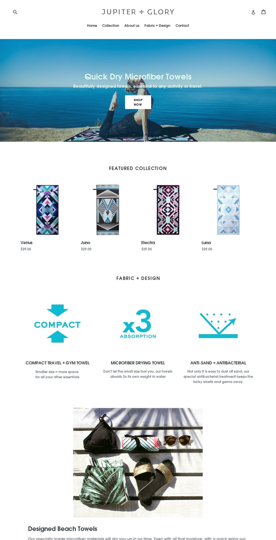 jupiterandglory.com shopify website screenshot