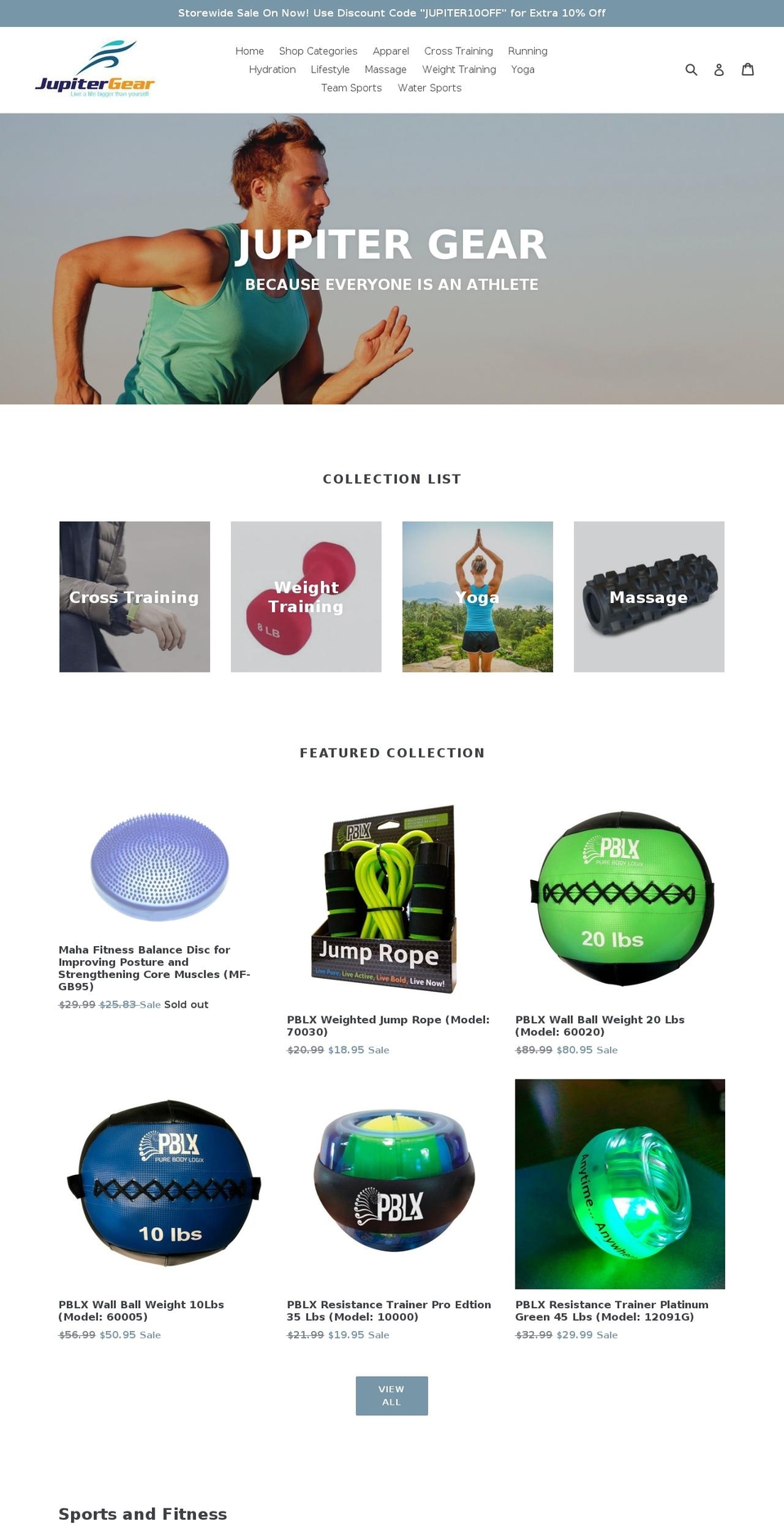 jupitergear.com shopify website screenshot