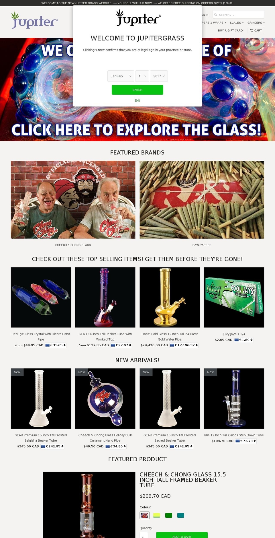 jupitergrass.com shopify website screenshot