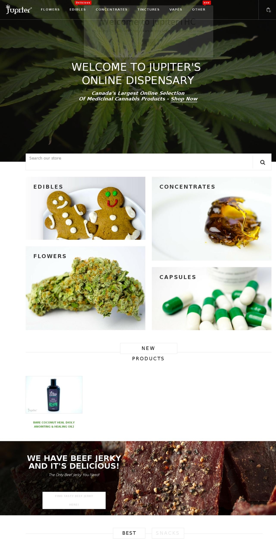 jupiterthc.net shopify website screenshot