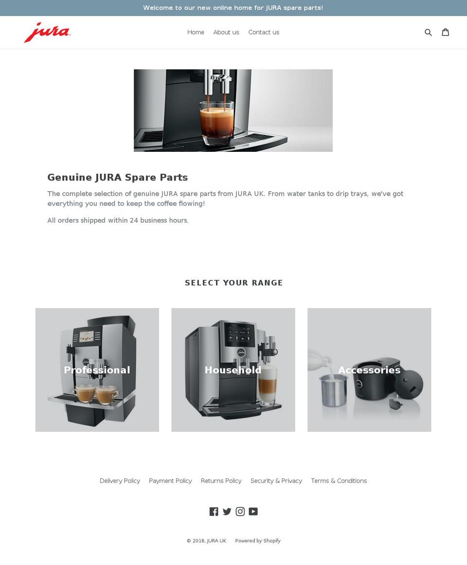 juraproducts.com — Shopify storefront screenshot