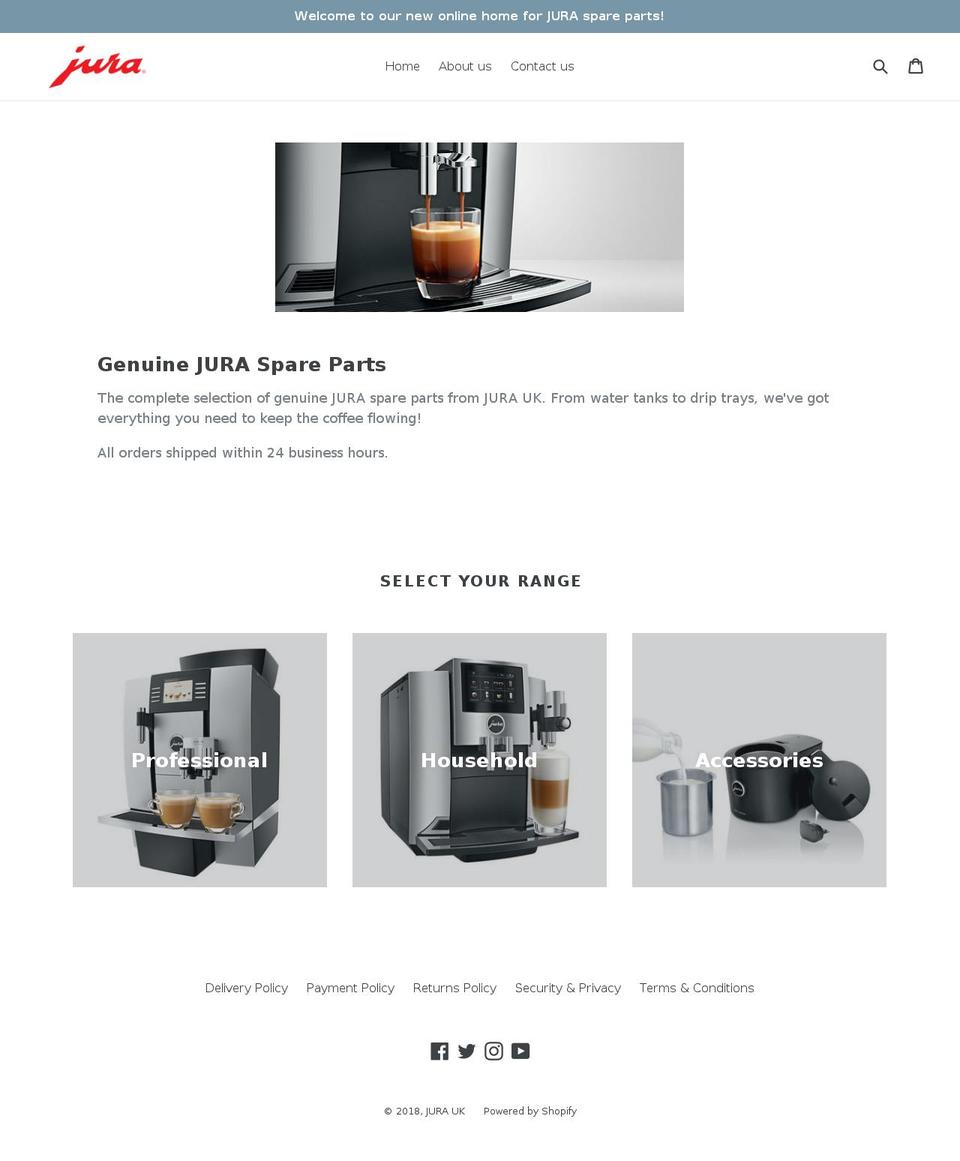 juraproducts.uk shopify website screenshot