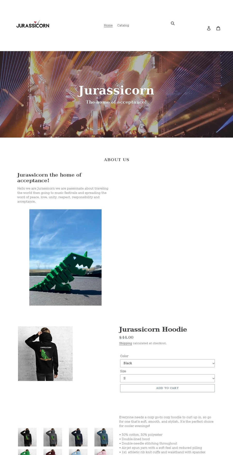jurassicorn.com shopify website screenshot