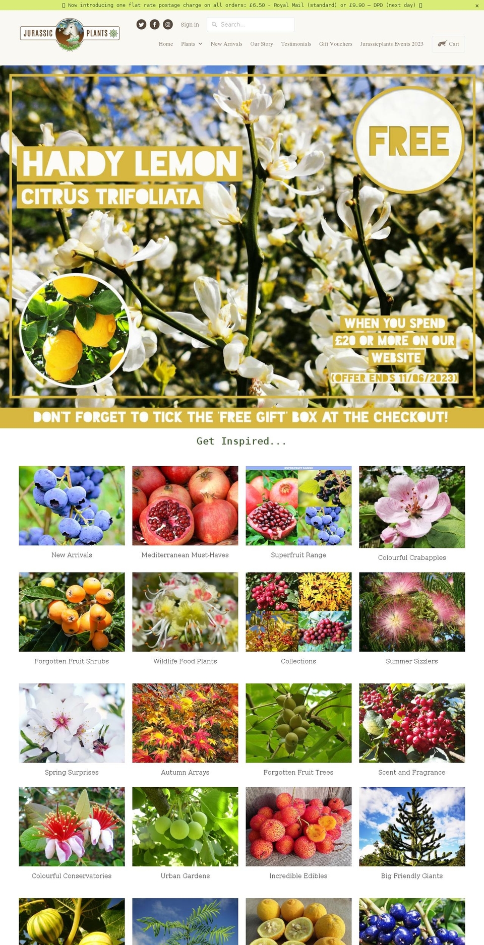 jurassicplants.co.uk shopify website screenshot