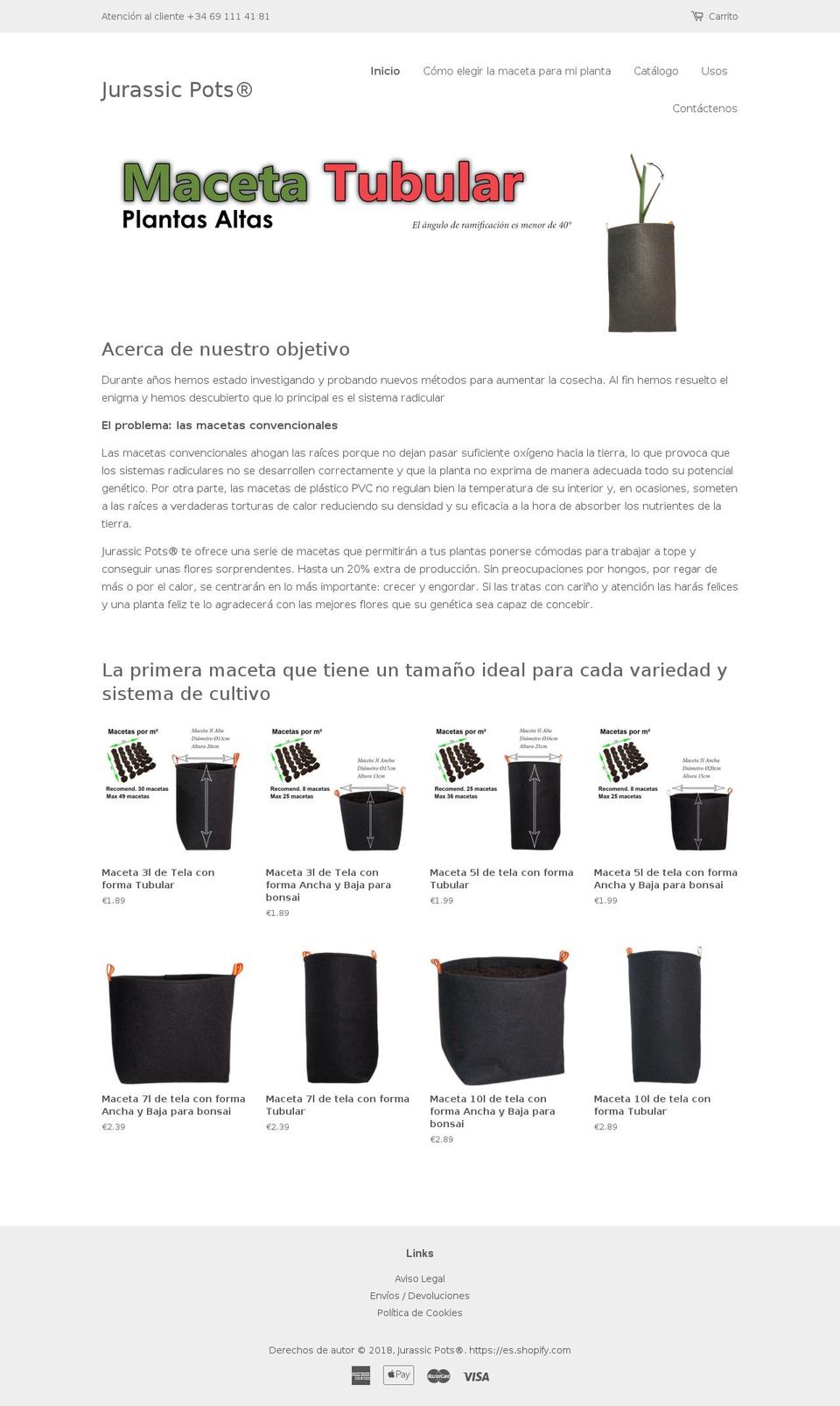 jurassicpots.com — Shopify storefront screenshot