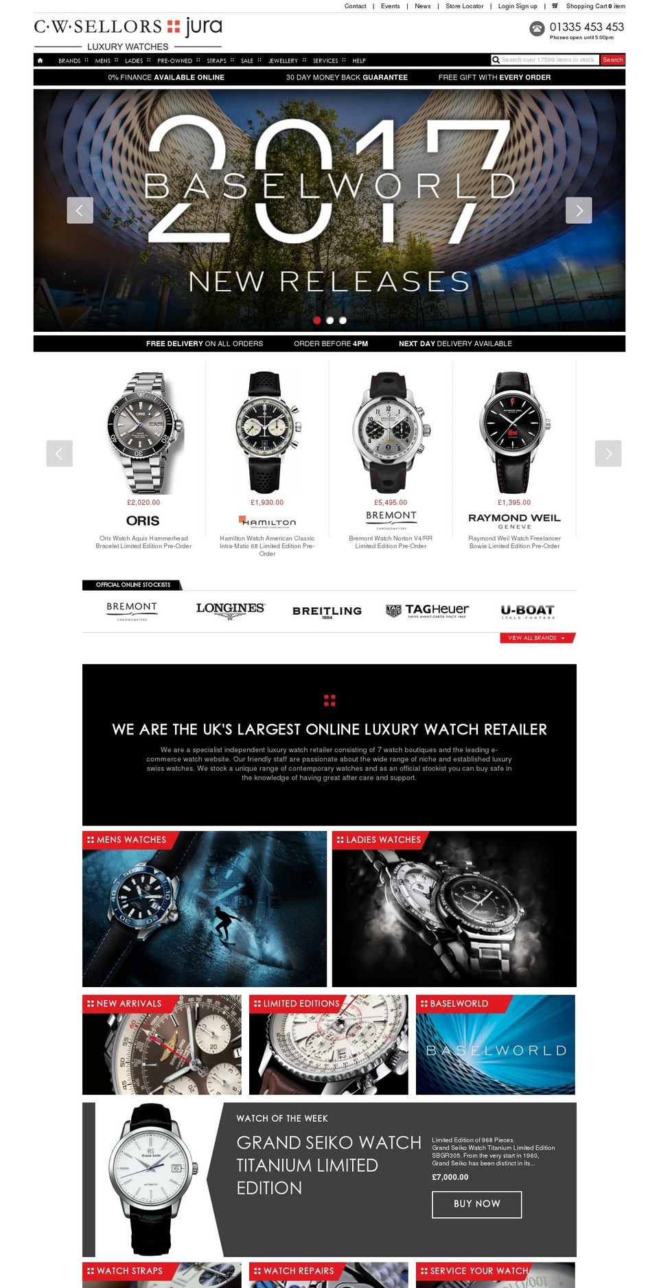 WATCHES Shopify theme site example jurawatches.co.uk